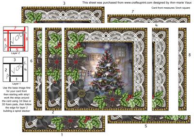 My Tree Black Poinsettia 5in Spiral Edge Stacker