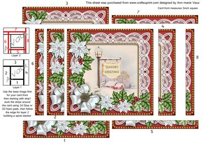 Pub Sign Poinsettia 5in Spiral Edge Stacker