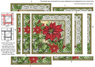 Green Poinsettia 5in Spiral Edge Stacker