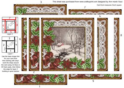 Winter Walk Bronze Poinsettia 5in Spiral Edge Stacker