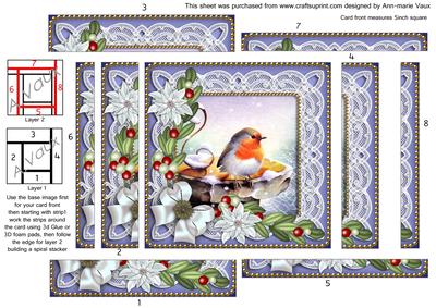 Blue Robin Poinsettia 5in Spiral Edge Stacker