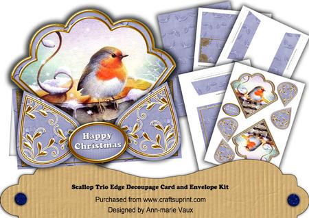 Blue Robin Happy Christmas Scallop Trio Kit