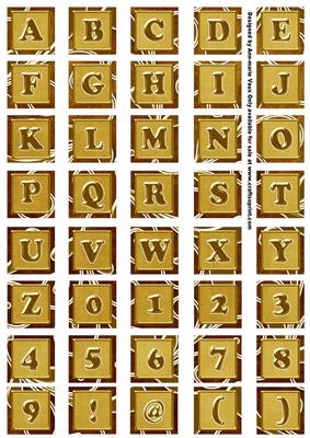 Gold Large Gold Swirl Alphabet Embellishment Sheet