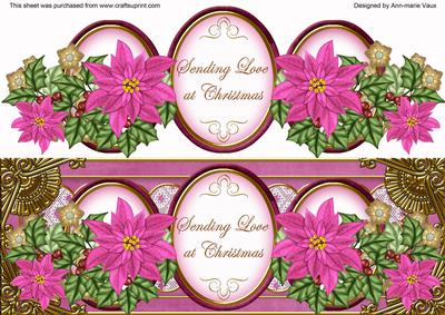 Cerise Poinsettia Sending Love Large Dl Topper