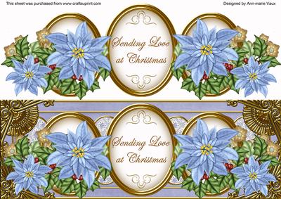Pale Blue Poinsettia Sending Love Large Dl Topper