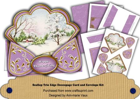 Snowscene Lilac Happy Thanksgiving Scallop Trio Kit