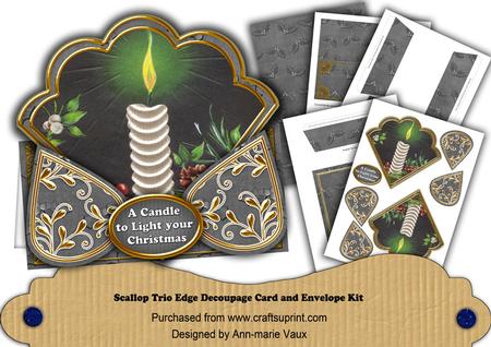 Black Candle a Candle to Light Christmas Scallop Trio Kit