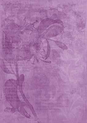 Lilac Floral Lily Aged Swirl A4 Backing Paper