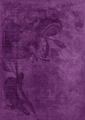 Purple Floral Lily Aged Swirl A4 Backing Paper