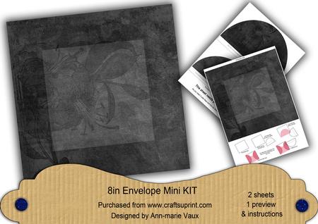 Black Aged Lily Edge 8in DIY Envelope Mini Kit