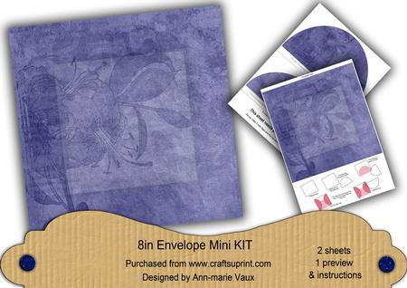 Blue Aged Lily Edge 8in DIY Envelope Mini Kit