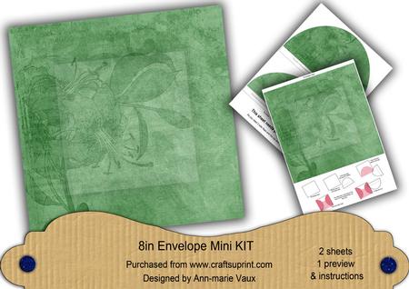 Mid Green Aged Lily Edge 8in DIY Envelope Mini Kit