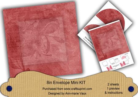 Pink Aged Lily Edge 8in DIY Envelope Mini Kit