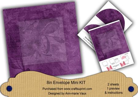 Purple Aged Lily Edge 8in DIY Envelope Mini Kit