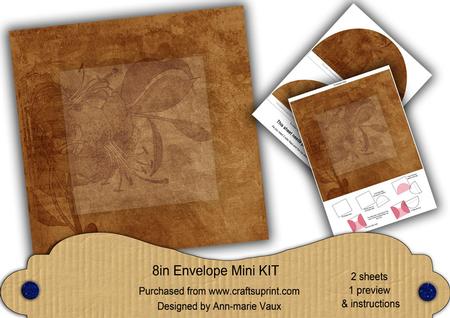 Vintage Tea Aged Lily Edge 8in DIY Envelope Mini Kit