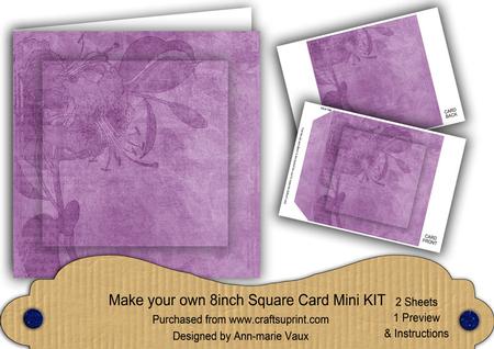 Lilac Aged Lily Edge 8in DIY Folded Card Mini Kit