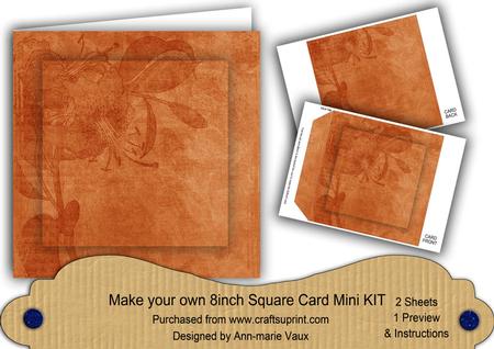 Borange Aged Lily Edge 8in DIY Folded Card Mini Kit