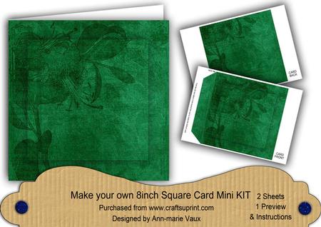 Dark Green Aged Lily Edge 8in DIY Folded Card Mini Kit