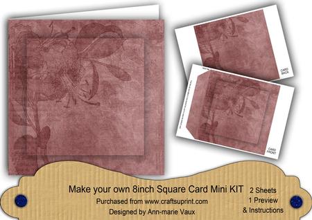 Dpink Aged Lily Edge 8in DIY Folded Card Mini Kit