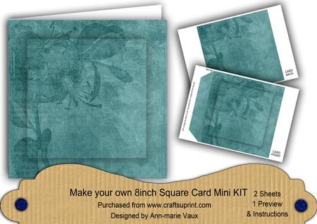 Dteal Aged Lily Edge 8in DIY Folded Card Mini Kit