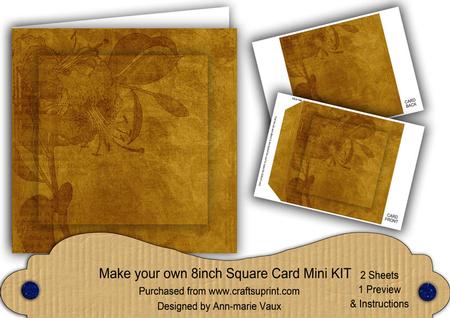 Gold Aged Lily Edge 8in DIY Folded Card Mini Kit