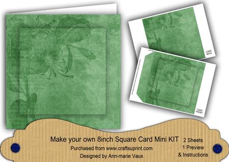 Mid Green Aged Lily Edge 8in DIY Folded Card Mini Kit