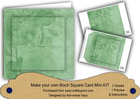 Mint Green Aged Lily Edge 8in DIY Folded Card Mini Kit