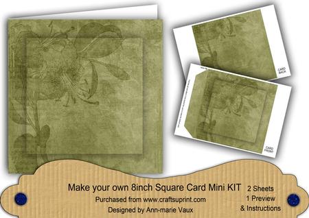 Olive Aged Lily Edge 8in DIY Folded Card Mini Kit