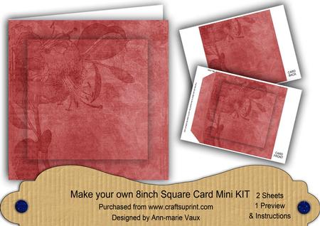 Pink Aged Lily Edge 8in DIY Folded Card Mini Kit