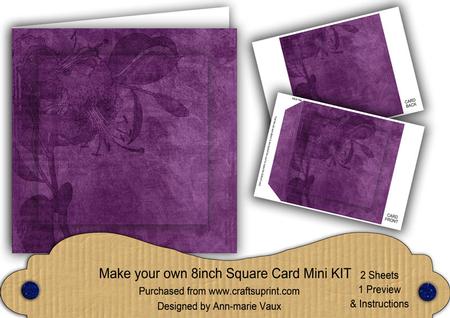 Purple Aged Lily Edge 8in DIY Folded Card Mini Kit