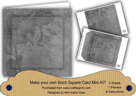 Silver Aged Lily Edge 8in DIY Folded Card Mini Kit