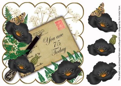 Black Poppy 75 Today Ink Saver 8in Decoupage Topper