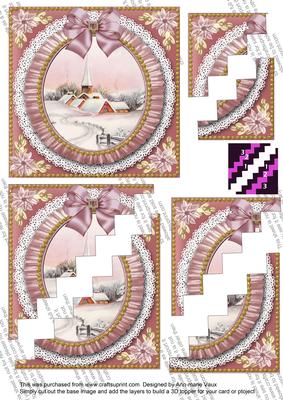 Pink Church Ruffle 5in Zig Zag Triangle Corner Stacker