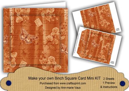 Borange Painted Sweet Peas 8in DIY Folded Card Mini Kit