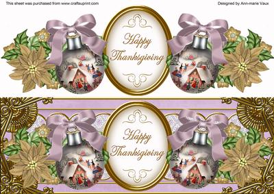 Lilac House Happy Thanksgiving Large Dl Topper