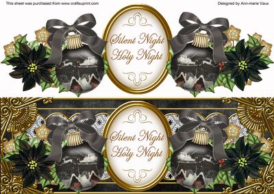 Black Night Bauble Silent Night Large Dl Topper