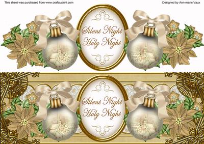 Cream Church Bauble Silent Night Large Dl Topper
