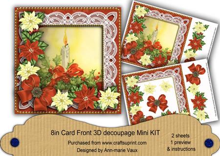 Single Candle Red 8in Decoupage Mini Kit