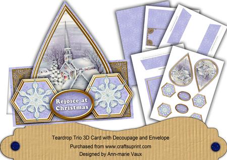 Blue Church Snowflake Rejoice at Christmas Teardrop Trio Kit