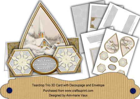 Ice Church Snowflake Christmas Filled Joy Teardrop Trio Kit