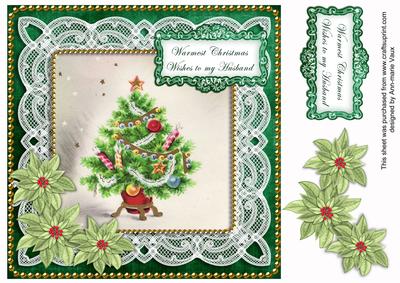 Elegant Tree Warm Wishes Husband 8in Sentiment Topper