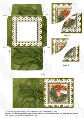 Holiday Wreath Mini Card Envelope Duo Corner Stacker