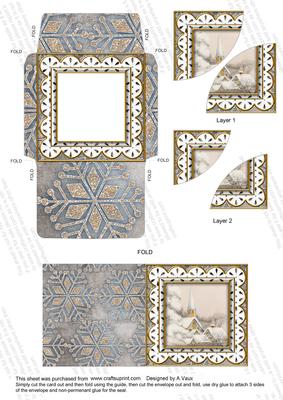 Ice Church Silver Mini Card Envelope Duo Corner Stacker