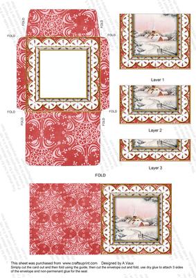 Pink Church Flake Mini Card Envelope Bottom Stacker