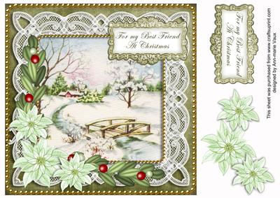 Olive Snowscen Best Friend at Christmas 8in Sentiment Topper