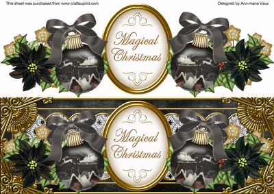 Black Night Magical Christmas Large Dl Topper