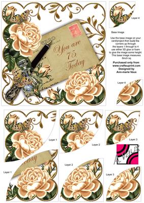 Peach Roses 75 Today Ink Saver 6in Duo Corner Stacker