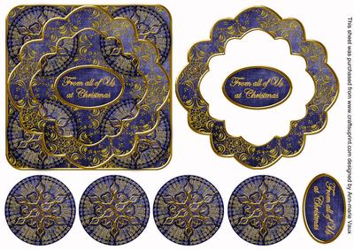 Dblue Goldflake from All of Us 3D Rosette Decoupage Topper