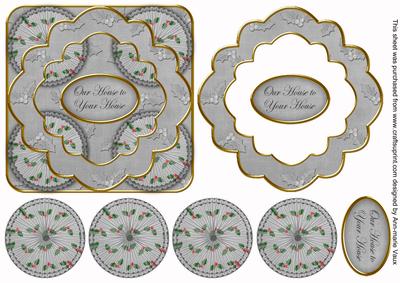 Silver Holly Our House Your House 3D Rosette Deco Topper