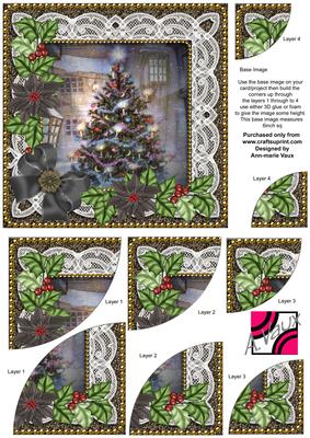 My Tree Black Poinsettia 6in Duo Corner Stacker
